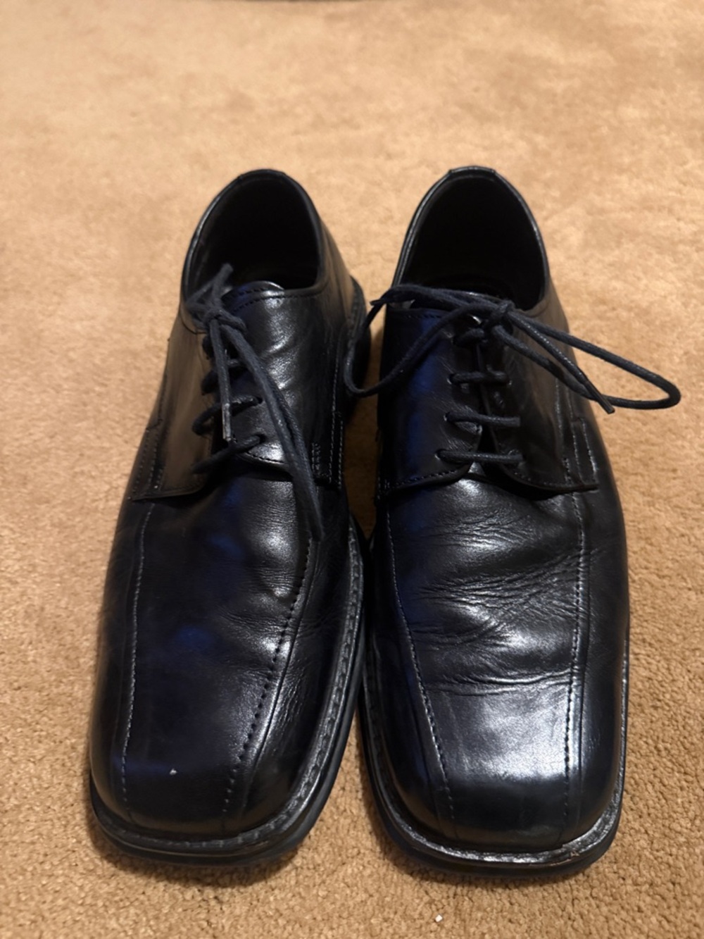 Men's Black Leather Lace-Up Derby Shoes